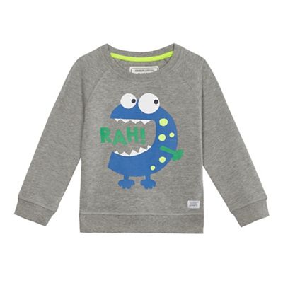 Boys' grey monster print sweater and joggers set